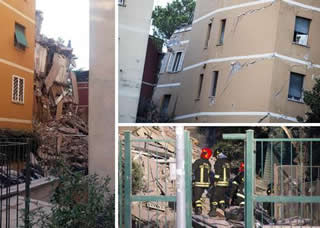 Roma: crolla una palazzina in Via della Farnesina. Nessuna vittima