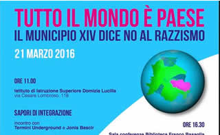 21 Marzo: Giornata Mondiale Contro il Razzismo - al Municipio XIV di Roma per dire NO al RAZZISMO