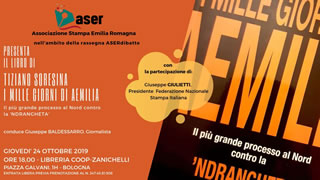 I mille giorni di Aemilia - di Tiziano Soresina - presentazione a Bologna il 24 Ottobre 2019