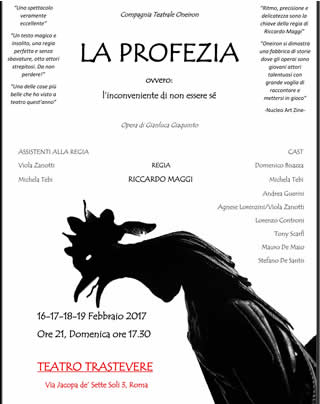 Roma, Teatro Trastevere: 'La profezia' - dal 16 al 19 Febbraio 2017
