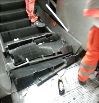 Roma: crolla la scala mobile nella stazione Metro Repubblica. 24 feriti