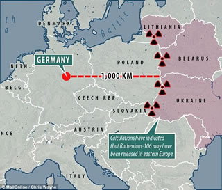 Allarme radioattivita': la Russia ammette elevata presenza di Rutenio 106 anche in Europa