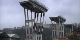 Ponte Morandi: rilevate tracce di amianto. Sospeso l'abbattimento della pila 8