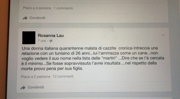 Rosanna Lau choc sull 'omicidio di Alessia Della Pia